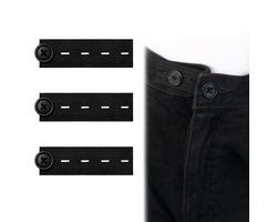 Consumerce® Elastische Knoopsgat Verlanger – 3 Stuks – Zwart – Broekverbreder – Buikband – Knoopsgaten Elastiek – Broek Verbreder – Zwangerschapsbroek Verlenger – Knoopsgatverlenger – Broeken Jeans