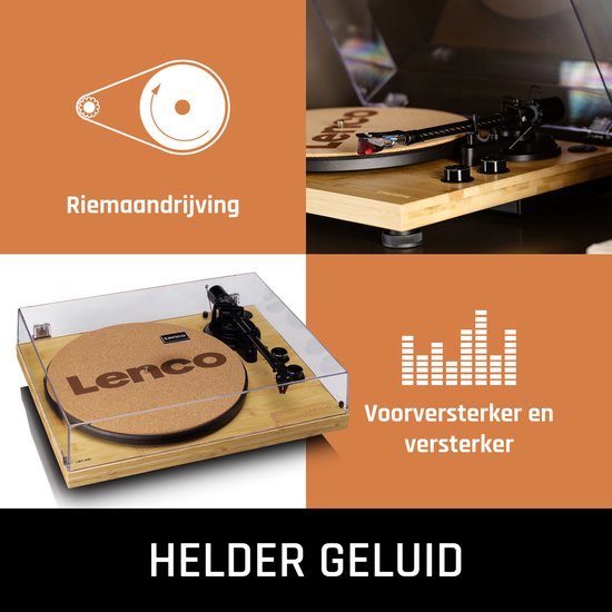 Lenco Platenspeler met Bluetooth - Ortofon 2M Red Cartridge - Duurzame Bamboebehuizing - Lenco Expertise lijn - LBT-335BA — afbeelding 4