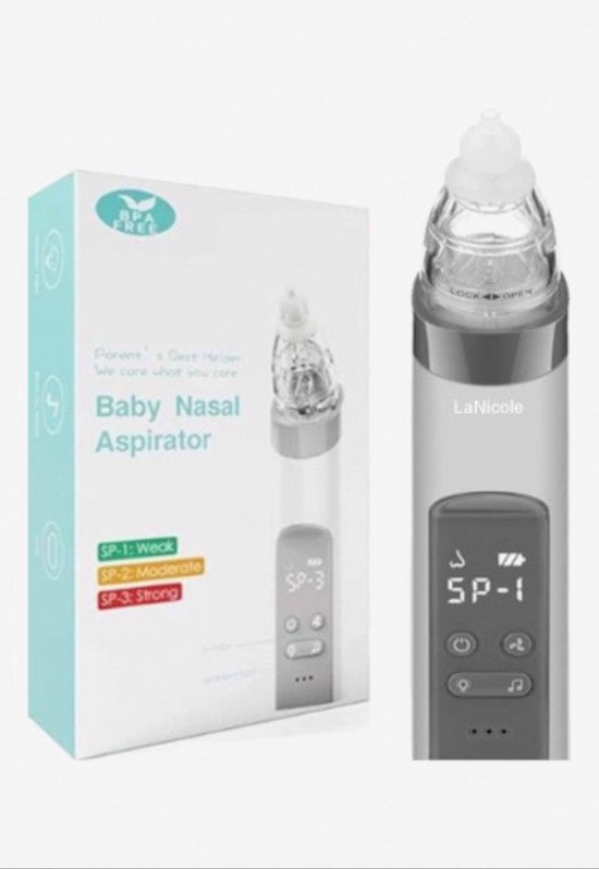 Neusreininger Baby – Elektrische Neuszuiger – Neus Aspirator met USB – Snotverwijderaar – Snoetenpoetser Peuter