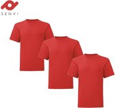 Senvi Kids 3 Pack T-Shirt Ronde Hals Maat: 116 - Kleur: Rood