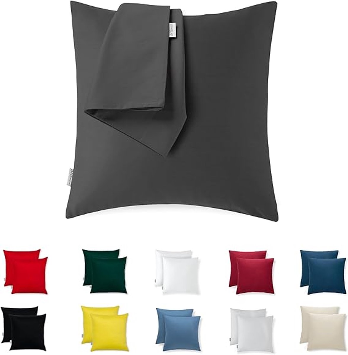 Famanu - Set van 2 Kussensloop 45x45 Microvezel Premium Super Zachte Kussenslopen Resistent en Hypoallergeen Anti-Mijt Kussenbeschermer Decoratief met Verborgen rits Wasbaar