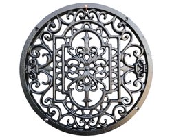 Ventilatierooster / haard rooster zwart, antiek luchtrooster, gietijzer
