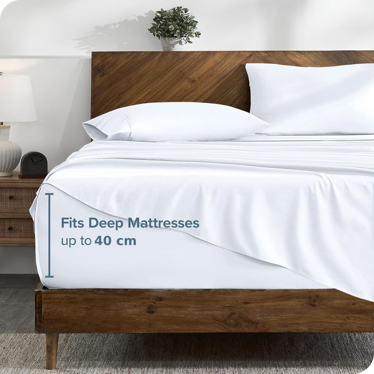 BOTC Hoeslaken - 180x200 cm - 20-40cm Matrasdikte - Het Ultieme Zachte Hoeslaken - 140 g/m² - 1 Stuk - Wit