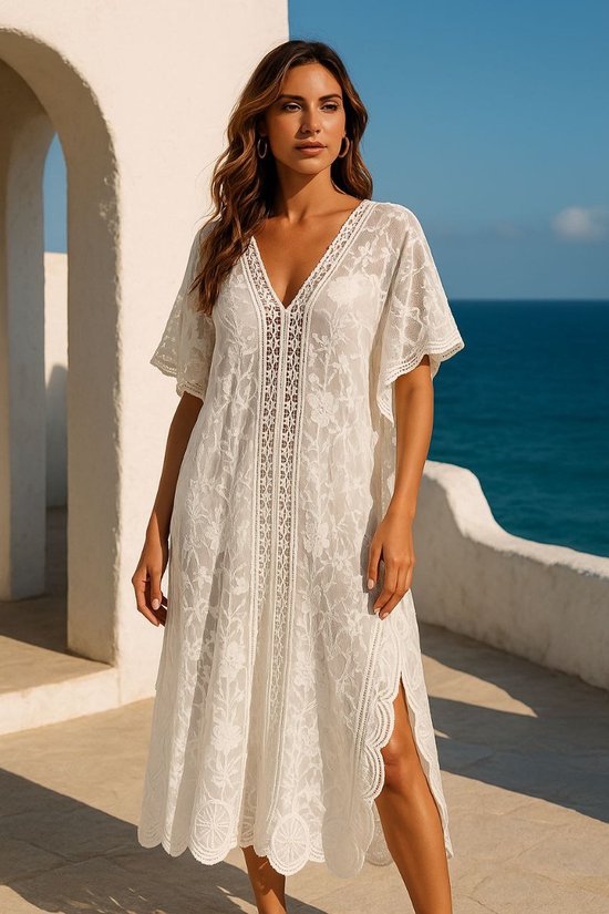 Caroline Tensen Islay Kimono Jurk Groen / Multi