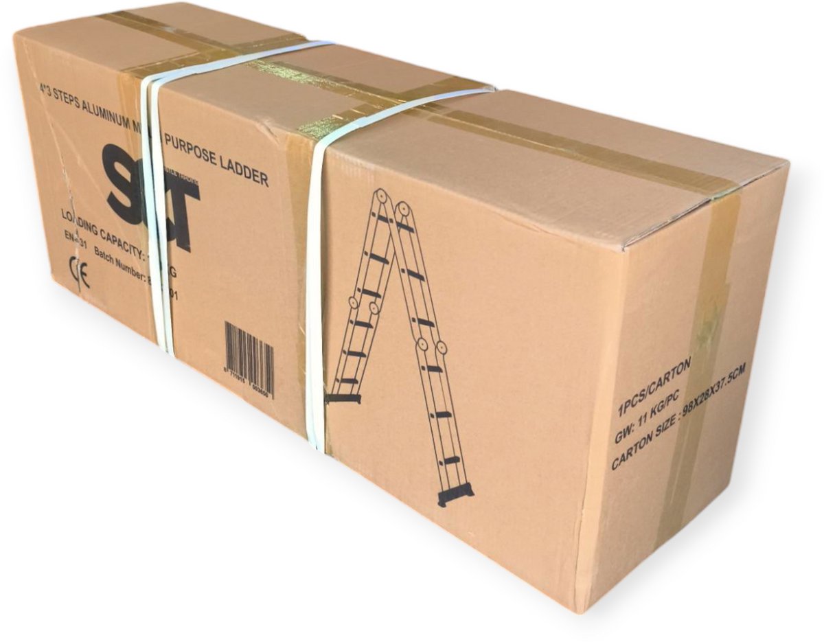 SCT - Ladder - 4x3 Multi Vouwladder - telescoopladder - Zwart – foto 7