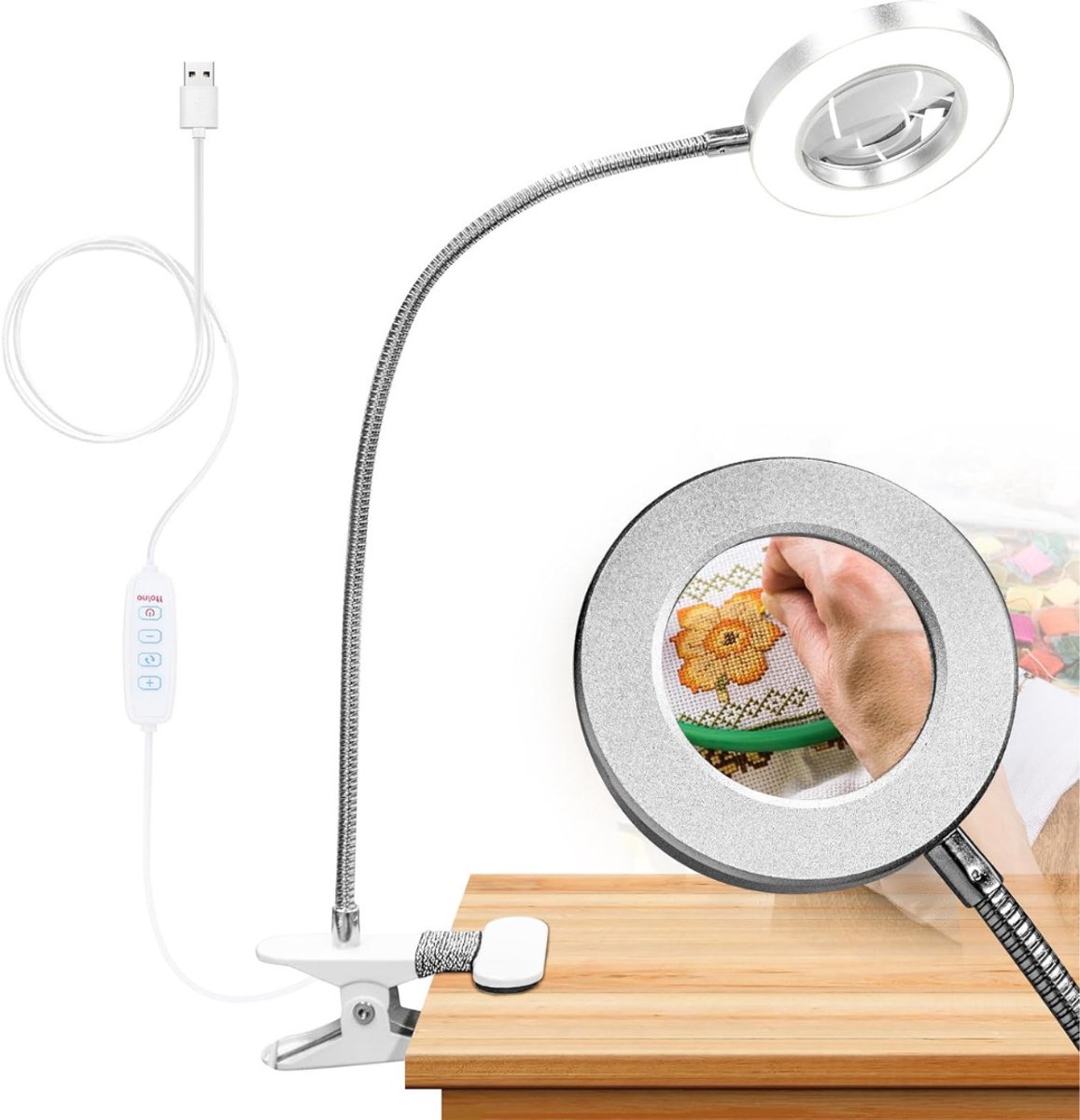 Vergrootglas met Verlichting - Loeplamp - Vergrootspiegel Led - Wit