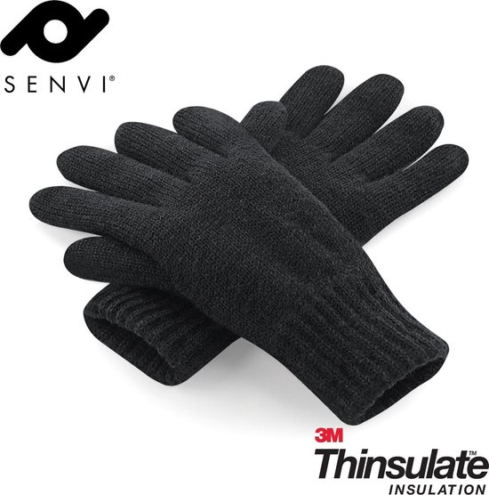 onthouden Zenuwinzinking Groot Senvi klassieke 3M Thinsulate Handschoenen - Zwart - Maat S/M | bol.com