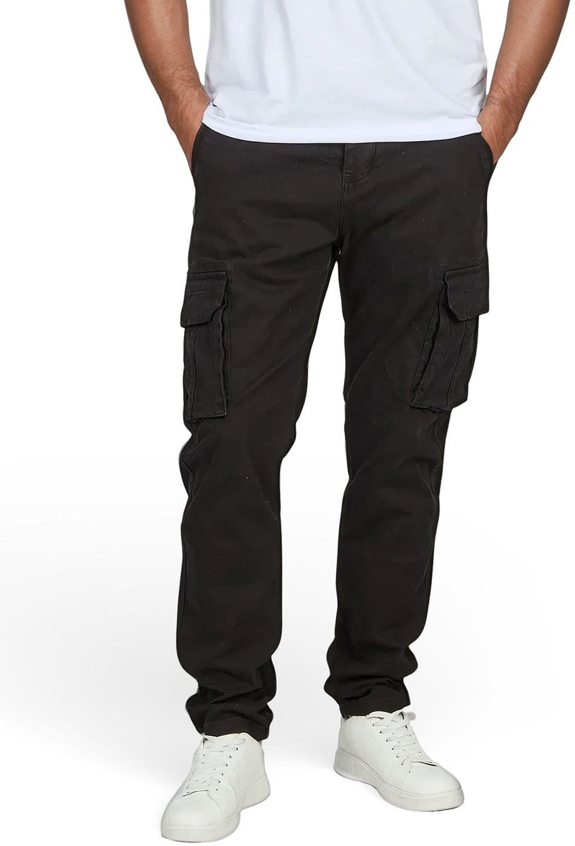 DENIMFY Heren Cargo Broek DFLuke regular/straight Zwart Volwassenen Cargobroek