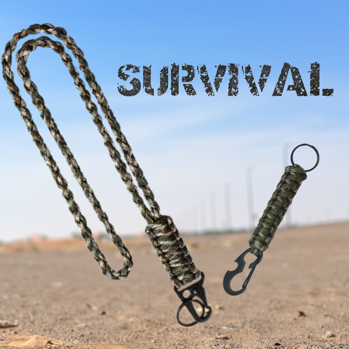 IZGO -Paracord - Survival - Sleutelhanger - Telefoonkoord - flessenopener - Karabijnhaak