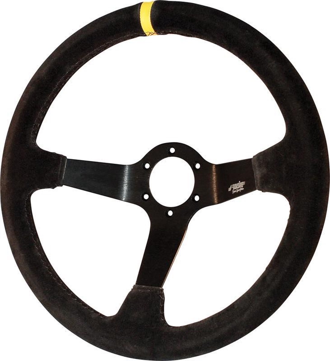 Simoni Racing Volant sport Rally 320mm - Noir Suède (Deep Dish - 47mm)