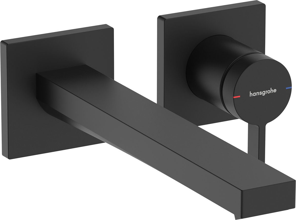 hansgrohe Tecturis E Eéngreeps - Inbouw Wastafelkraan - voor wandmontage - 22,5 cm uitloop - Mat Zwart