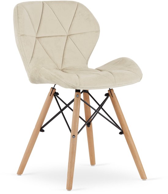 Chaise LAGO en velours beige x 1