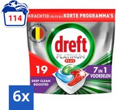 Bol.com Dreft Platinum Plus - Vaatwascapsules - Deep Clean Boosted - 19 Afwasbeurten - Voordeelverpakking - 6 stuks aanbieding