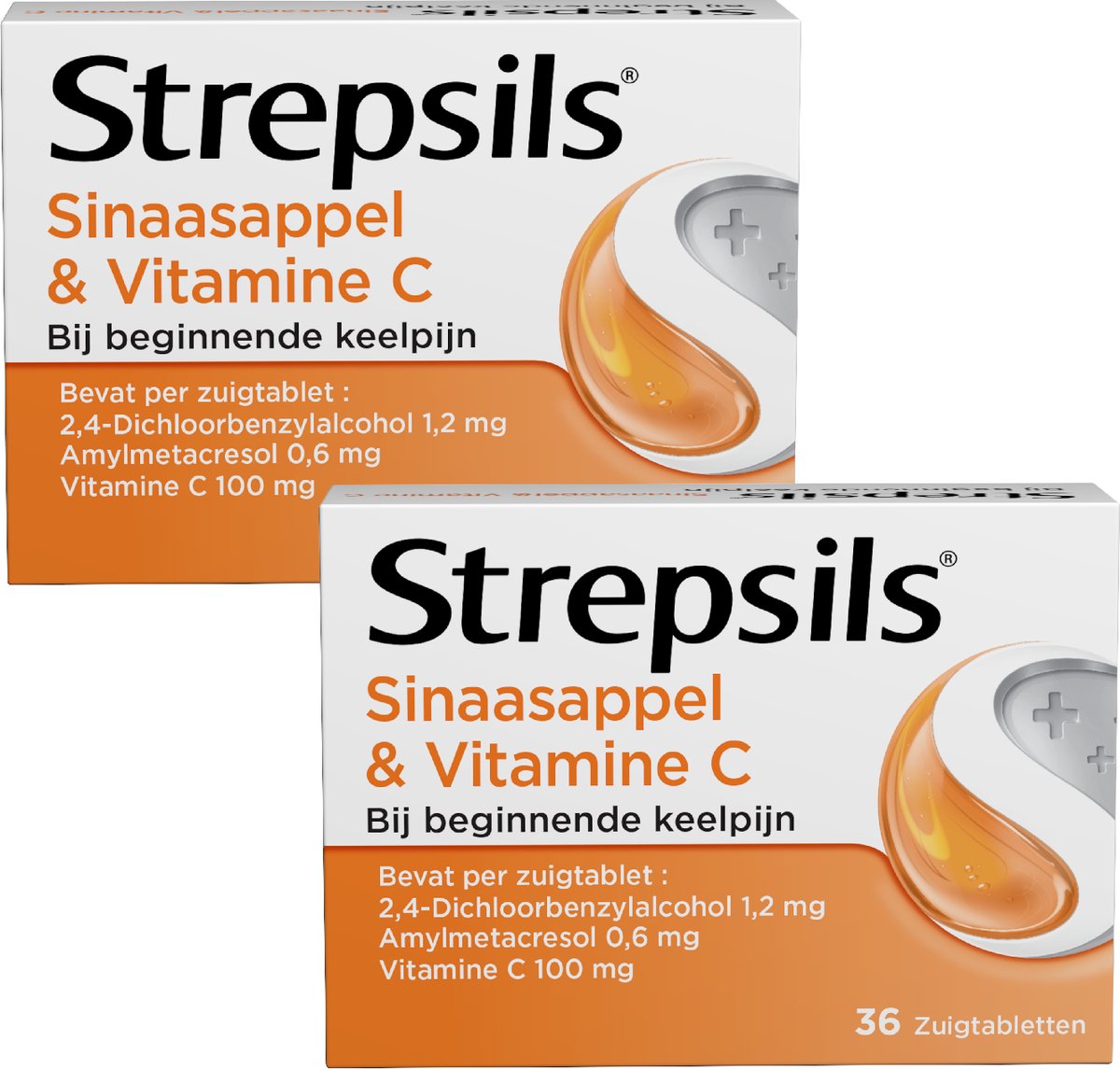 Goedkoopste Strepsils Sinaasappel & Vitamine C - 2 x 36 zuigtabletten
