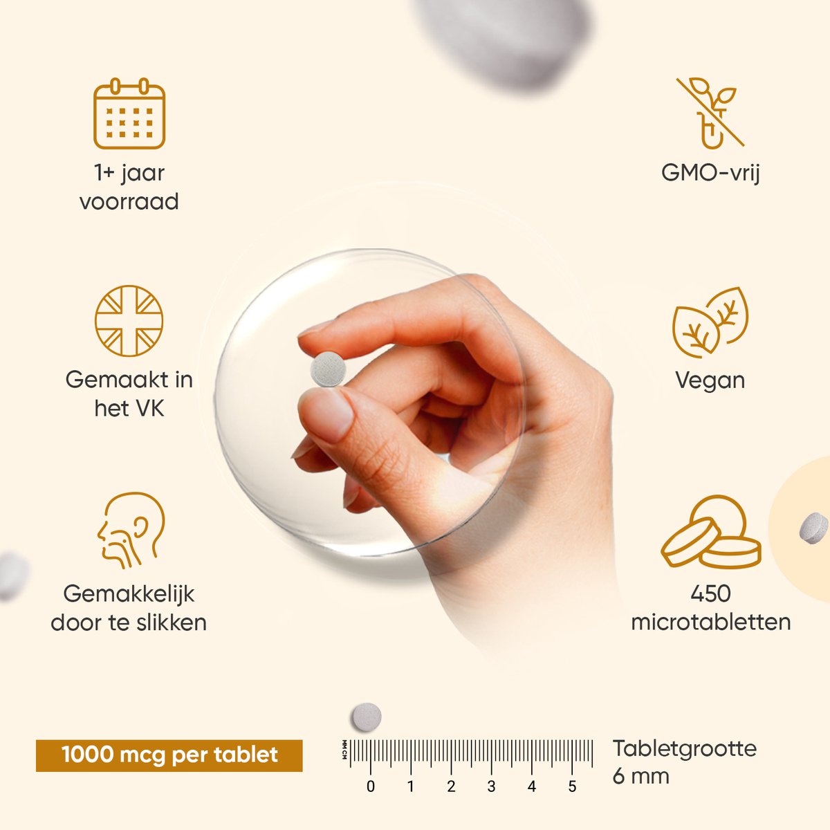 WeightWorld Vitamine B12 tabletten - 1000 mcg - 450 vegan microtabletten voor 1+ jaar voorraad — afbeelding 4