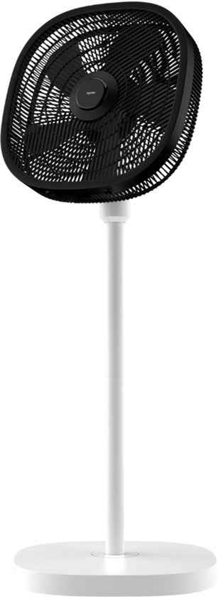 Dynter Staande Ventilator – Statiefventilator - Roterende ventilator – In hoogte verstelbaar & opvouwbaar – 80 tot 125 cm – Wit/Zwart – Diameter: Ø46.5 cm (AV25G)