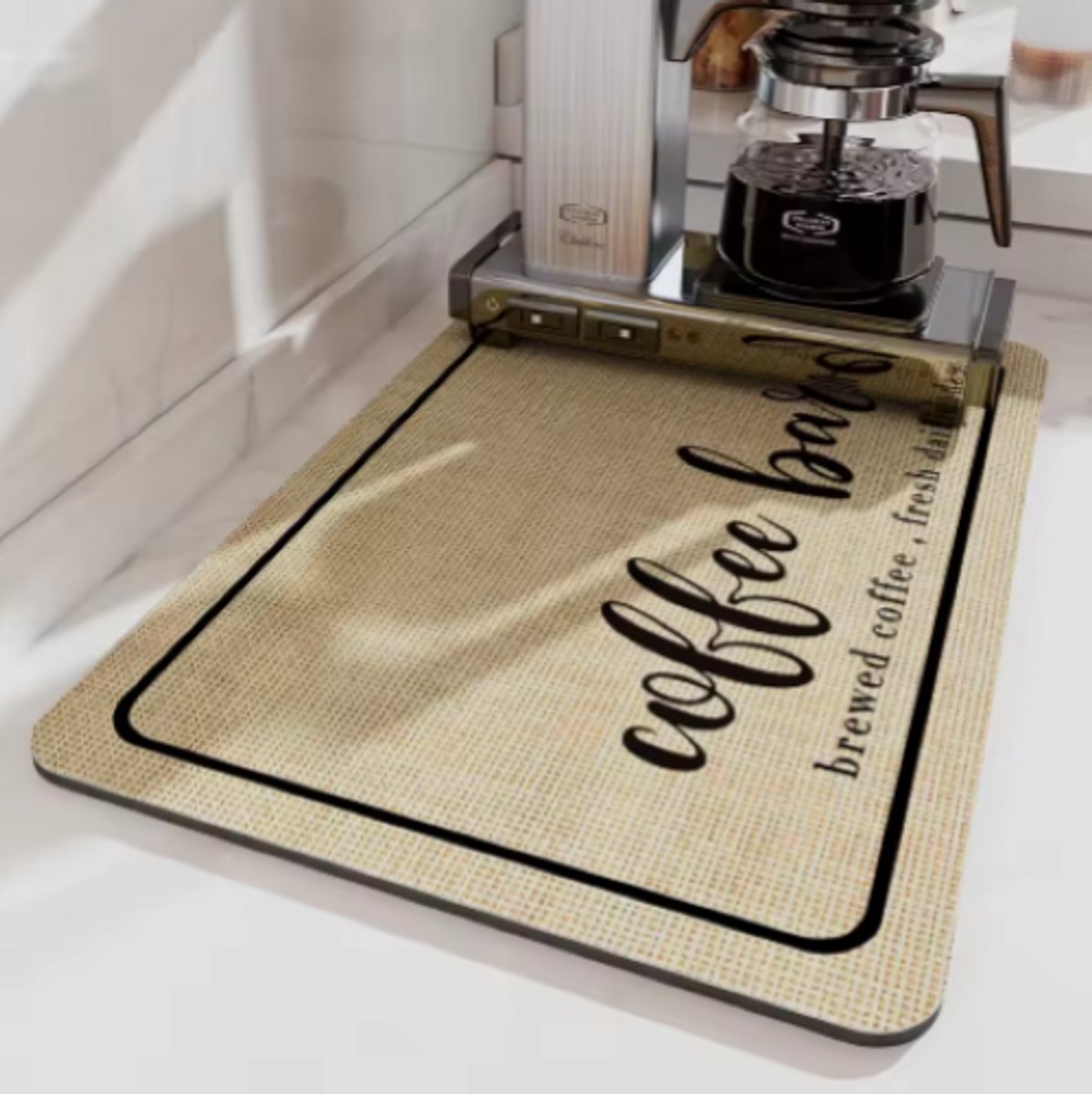 Mevaz - Keuken Anti Slip Mat| Onderlegger 40x50 - Beige/Groen