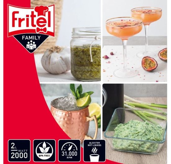 FRITEL High Efficiency Blender BL4270 - 2000 watt- 2 liter - 8 messen van Fritel — afbeelding 3