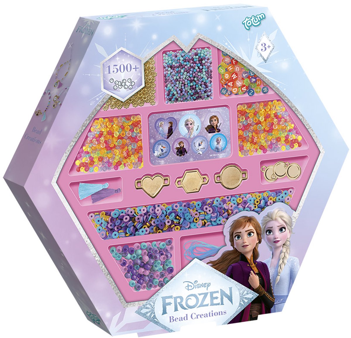 Disney Frozen Totum kralen set 1500-delig - 5 armbandjes en sieraden maken -knutselen creatief speelgoed meisjes vanaf 3 jaar vriendschaps armbandjes cadeautip