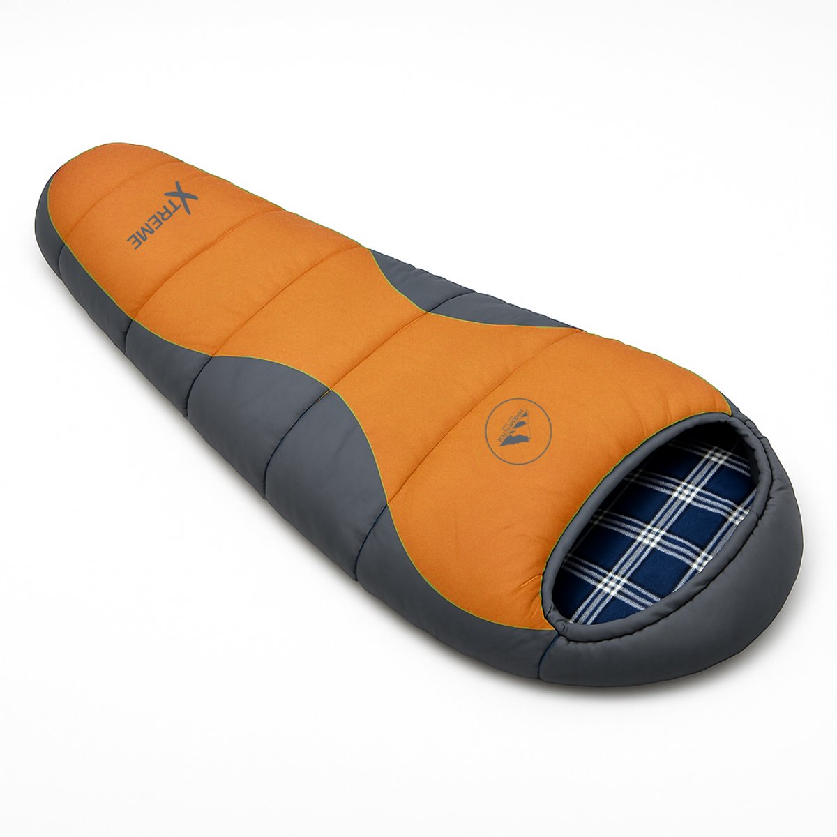 Bol.com HikeMeister ® Mummy slaapzak Xtreme Oranje 1800 gram ! met katoenen binnen voering windstopper en thermokraag aanbieding