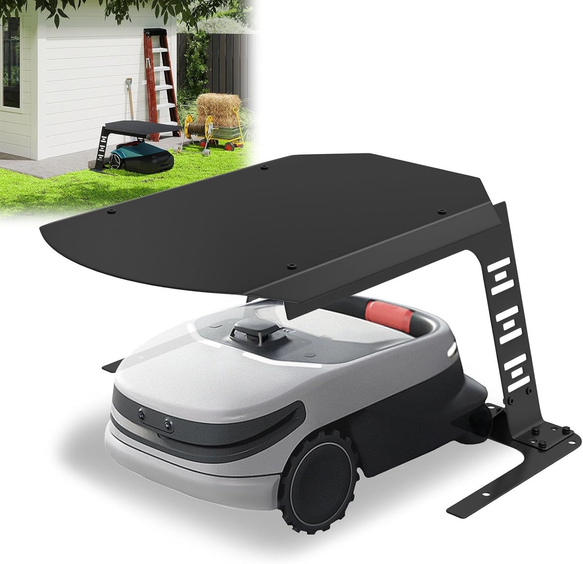 Aufun Robotmaaier garage beschermend dak voor robotmaaiers opvouwbaar dak UV-bescherming carport voor robotmaaiers grasmaaier robotmaaier Automower, 77x94x36cm