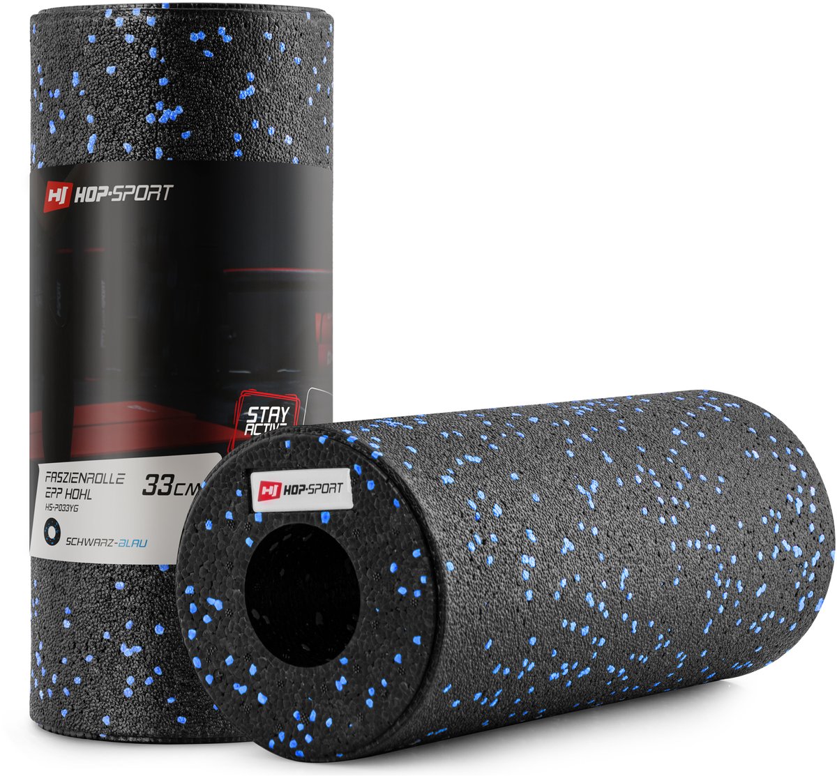 Hop-Sport Fascia Roller HS-P033YG – Harde EPP Massage Roller voor Full Body Zelfmassage en Fasciatraining – Blauw