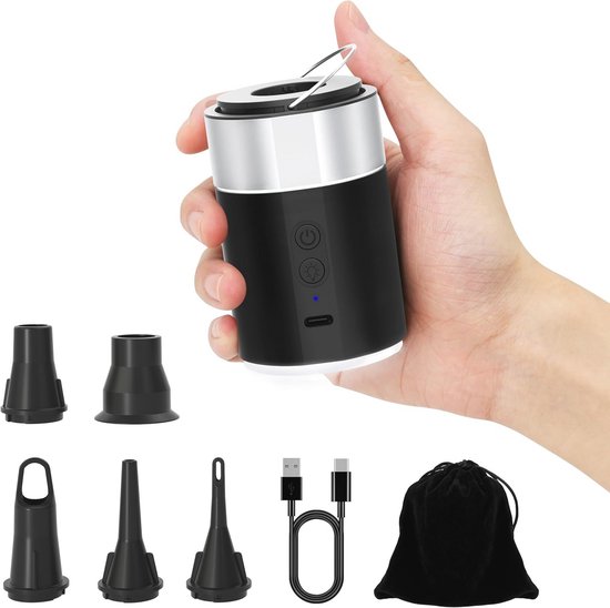 Draadloze Elektrische Pomp voor Opblaasbare Voorwerpen - 4000mAh, Compacte Mini Luchtbedpomp met LED Licht en Draagtas