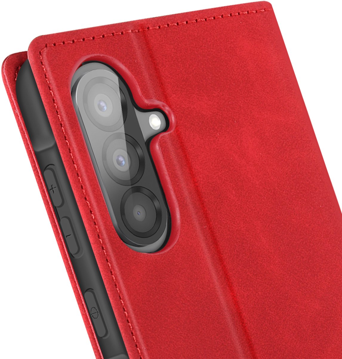 Avizar Hoesje Geschikt voor Samsung Galaxy A56 Portemonnee Videohouder, Rood