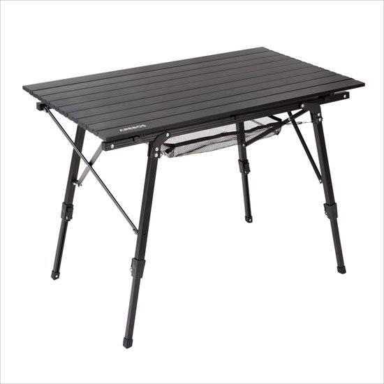 AREBOS campingtafel 120 x 70 cm roltafel aluminium klaptafel outdoor zwart van AREBOS — afbeelding 2