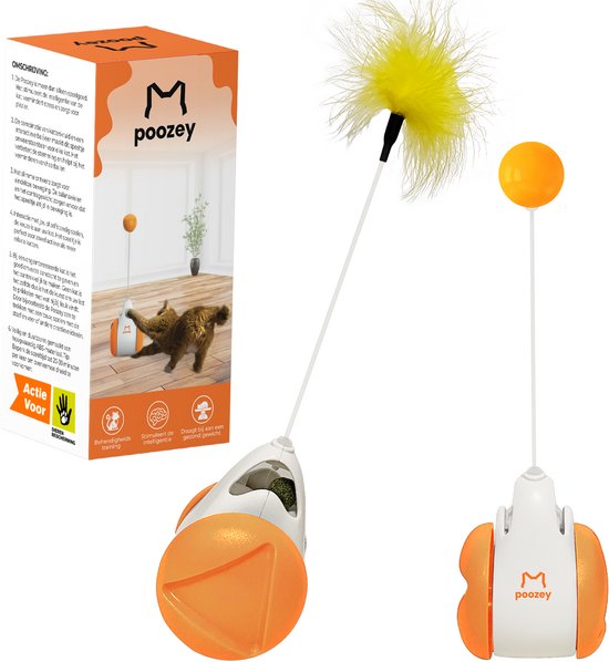Poozey® - Unieke Kattenspeelgoed - Kattenspeeltjes - Katten Speelgoed met Kattenkruid - Intelligentie - Multifunctionele Ballen Kattenveertjes