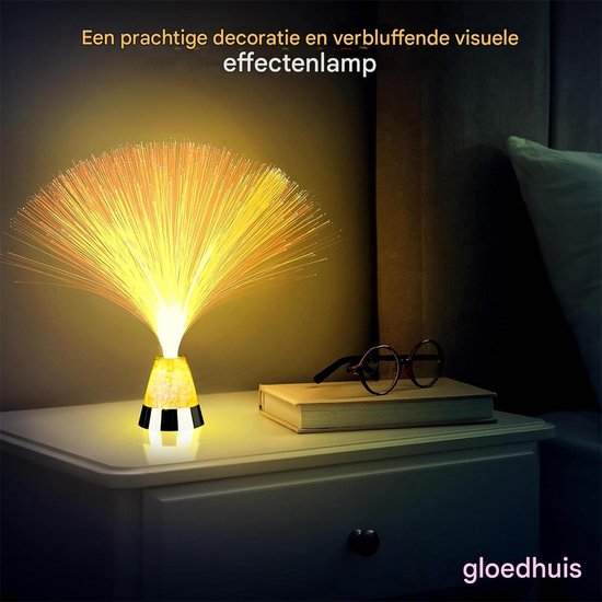 Mooie Romantische Glasvezel Lichtkleur Veranderende LED Glasvezel Nachtlampje (Zilver