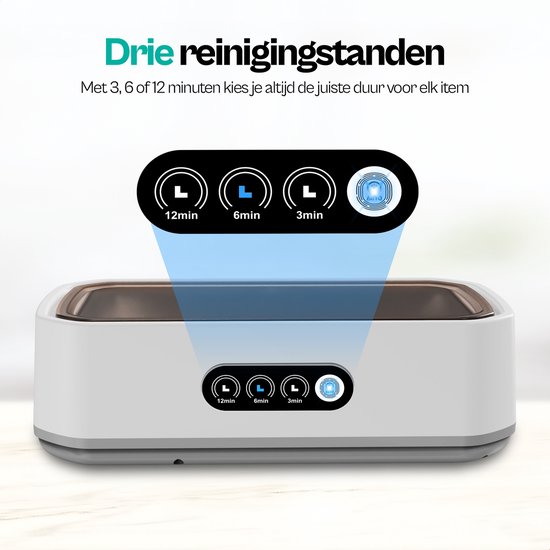 ITMNMNL Ultrasoon reinigingsapparaat, 49000Hz, brillenreinigingsapparaat, 650 ml, ultrasoon reinigingsapparaat met 5 tijdfuncties en digitaal display, voor brillen, sieraden, horloges