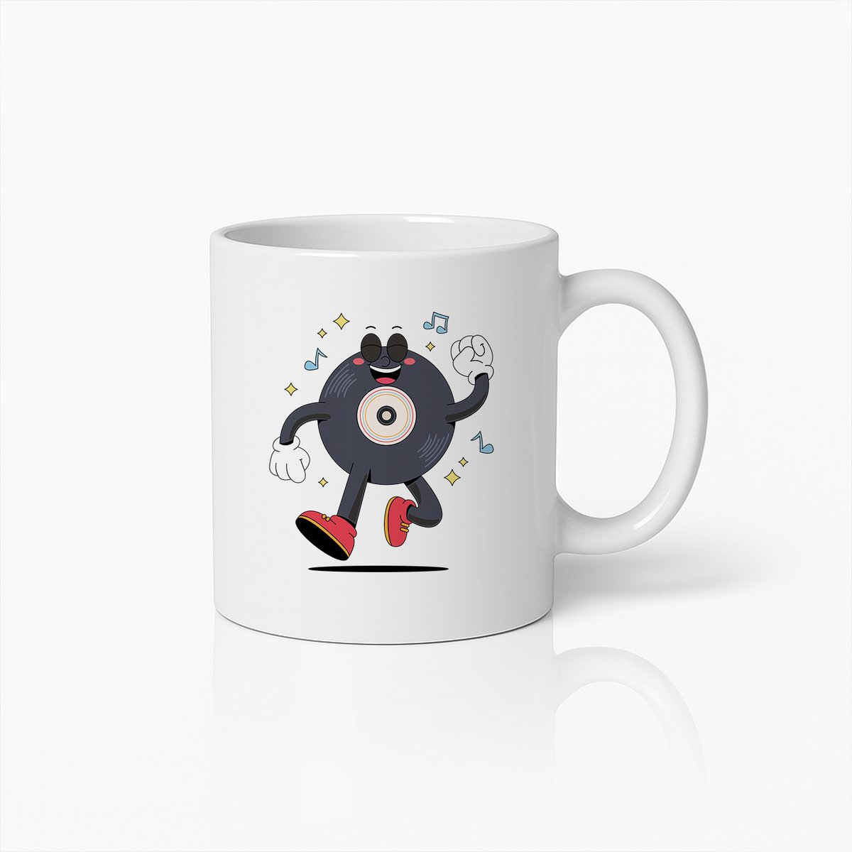 Retro Dansende Vinylplaat Mok – Leuke Koffiebeker voor Muziekliefhebbers