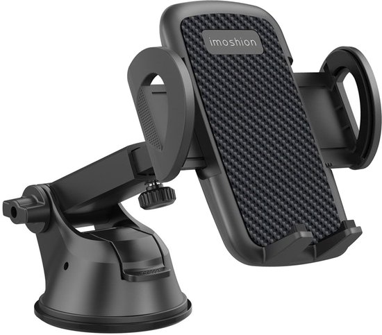 imoshion Telefoonhouder Auto 2-in-1 met Zuignap voor Dashboard en Raam – GSM Houder – Telefoonhouders Auto – Universeel en Verstelbaar – Zwart