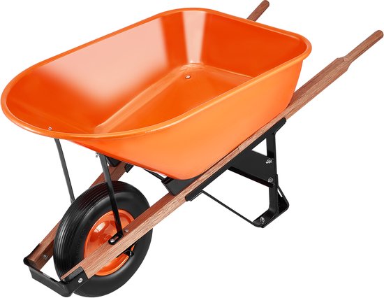 Kruiwagen, 6 Cu, Laadvermogen & 150 Kg, Eenwielige Tuinkar met Metalen Handvat & 16” Brede Rupswielen, Eenvoudig te Laden Kar & Kar voor Gazonboerderij van Merkloos	 — afbeelding 2