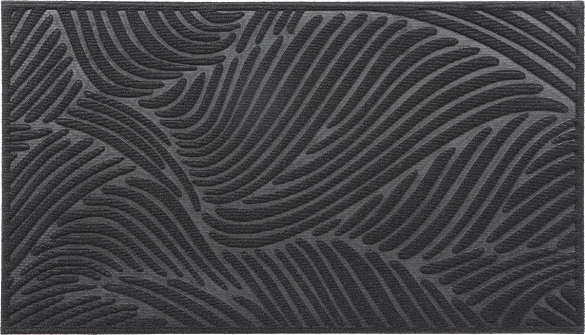 Luance Deurmat Vague - zwart - rubber - rechthoek - 75 x 44 cm - schoonloopmat- buiten