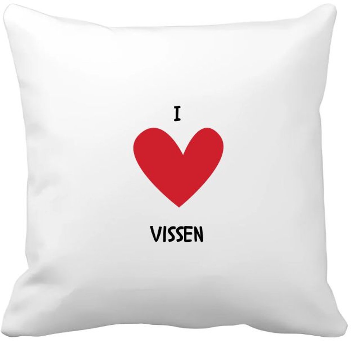 Akyol ik hou van vissen Kussen hoes - Vis - dierenliefhebbers - vissers - dierendag - dieren - 40 bij 40 cm Multicolor