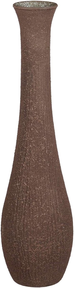 Mica Decorations Vaas Dix - 25x25x99 cm - Gerecycled glas - Donker Bruin