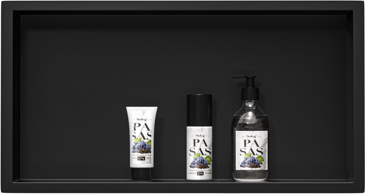 Via Fectio® Inbouwnis - Inbouwnis Badkamer - 30x60x10 cm - Mat Zwart