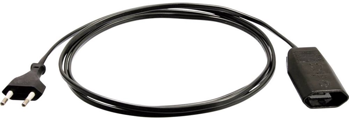 AS Schwabe 50132 Stroom Verlengkabel 2.5 A Zwart 3.00 m H03VVH2-F 2X 0,75 mm²