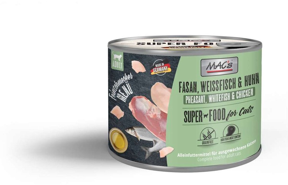 MAC's CAT - Gourmet blik 6x200g - fazant, witte vis met kip