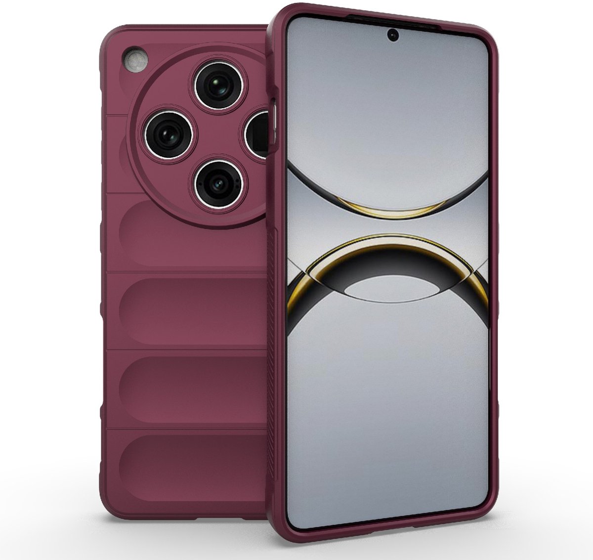 Hoesje geschikt voor Oppo Find X8 Pro - Phonesta GripShell Silicone Back Cover - Bordeaux