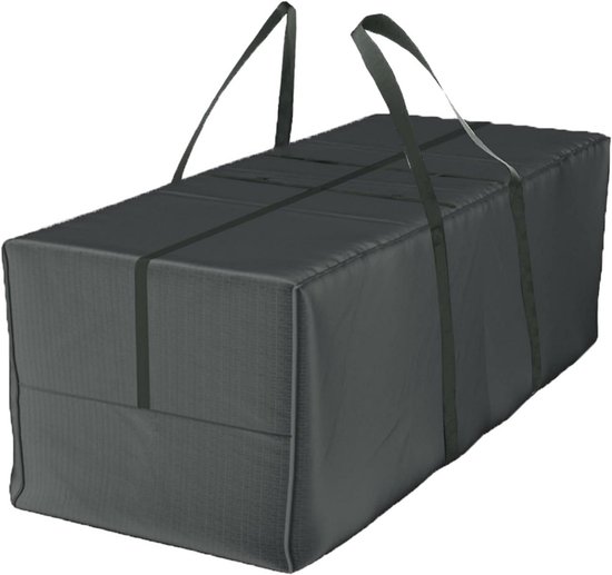 Grijze opbergtas met handgrepen, 175 x 60 x 80 cm.