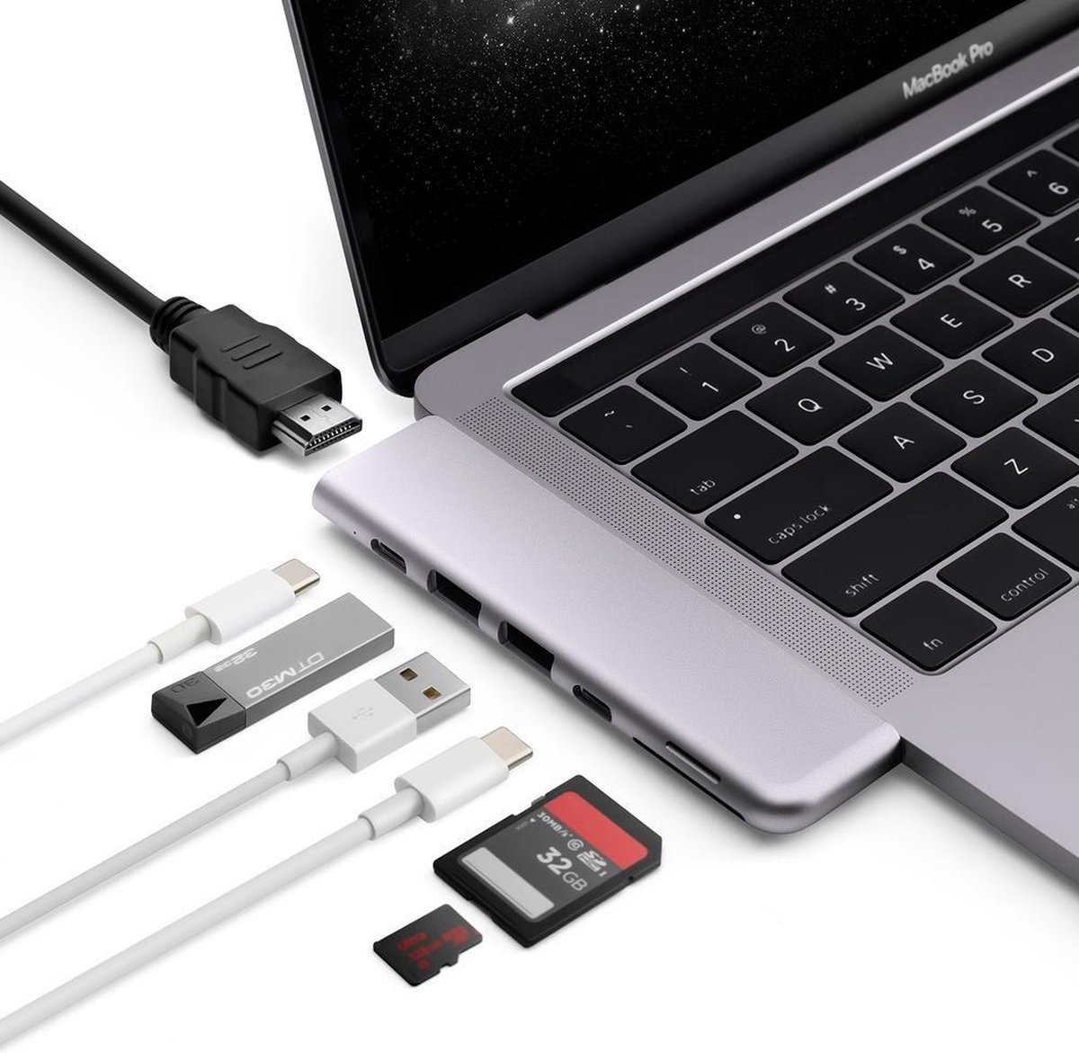 MINIX NEO C-D, USB-C Multiport Adapter voor MacBook Pro [Only Compatible with Apple MacBook Pro] - Silver.