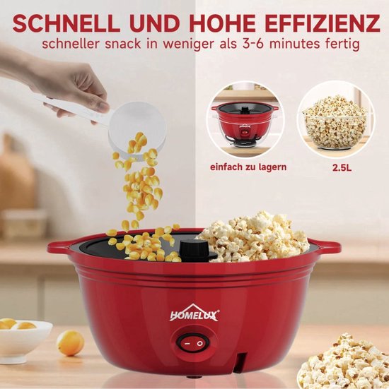 IBBOShop - Mini machine à popcorn - Sans matières grasses - Pour usage domestique