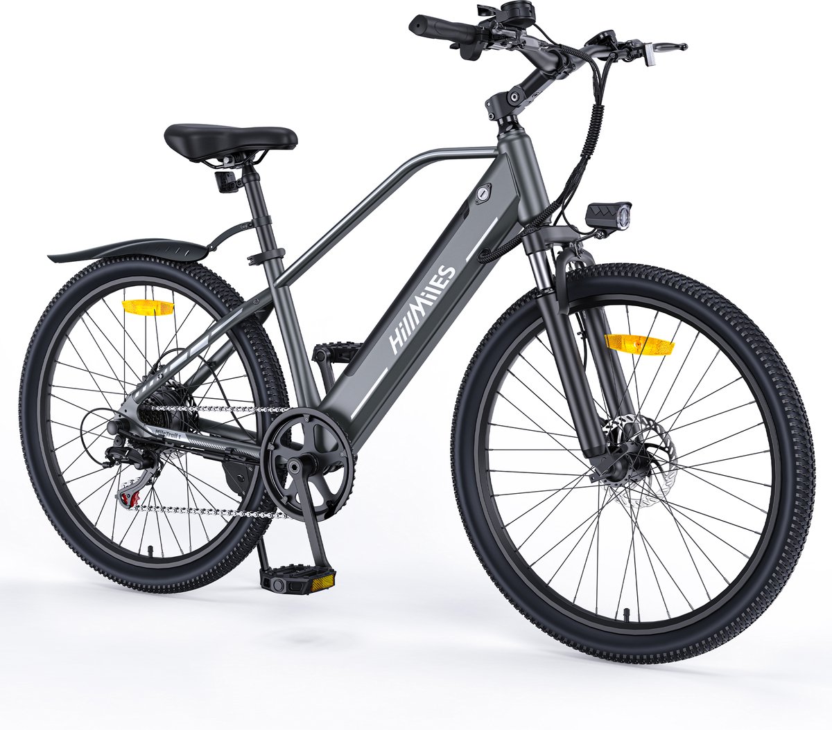 Hillmiles MileTrail 1 E-Bike - 26 inch - 80km actieradius - 250W motor - grijs – foto 7