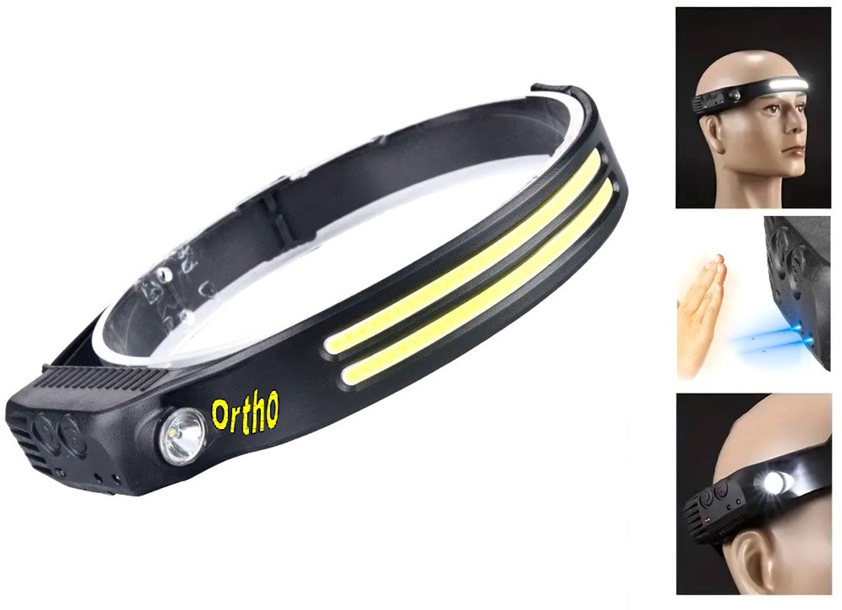 Ortho® - Hoofdlamp - 2 Lijnen Koplamp - Werklamp led - USB Oplaadbaar - Noodpakket - Kaartleeslamp - Inspectielamp - Vislamp - Kluslamp - Outdoor - Kamperen
