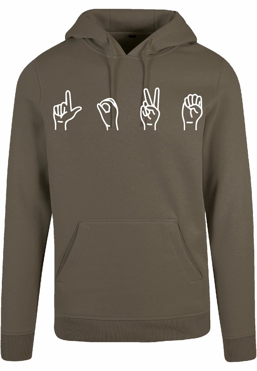 7311 - Hoodie - Gebarentaal; Love-Olive-L