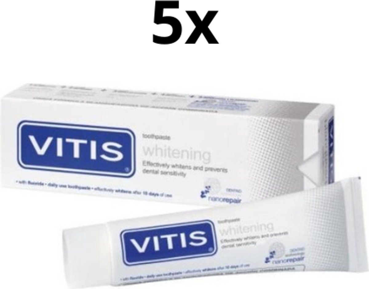 5x Vitis Whitening Tandpasta - Voordeelverpakking
