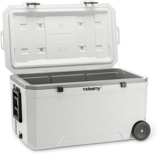 Steamy Marine 120 Roller - Grote Koelbox op Wielen - Speciaal voor op de boot - 120 Liter - Wit van Steamy — afbeelding 5